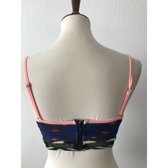 River Island Swim Multicolor Mesh Padded Bikini Top - Picture 5 of 6
